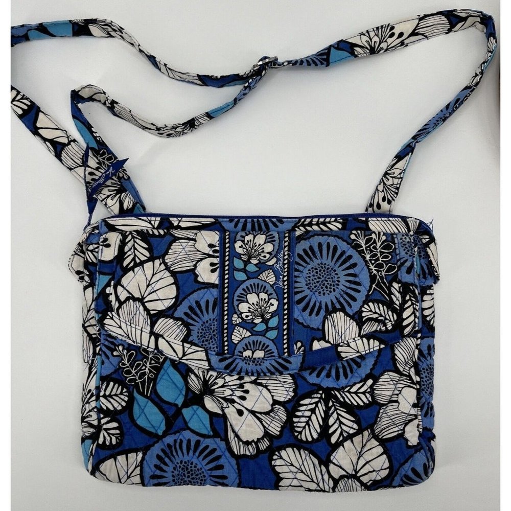 VERA BRADLEY Retired Blue Bayou "SUZANI" Crossbody Bag/Ipad Case w/Adj. Strap